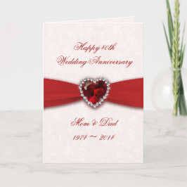 Tarjeta Diseño de Aniversario de Bodas de Damasco 40