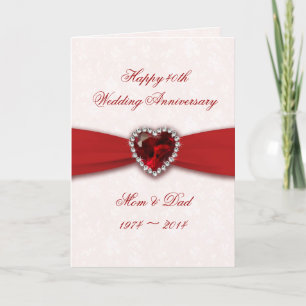 Tarjeta Diseño de Aniversario de Bodas de Damasco 40