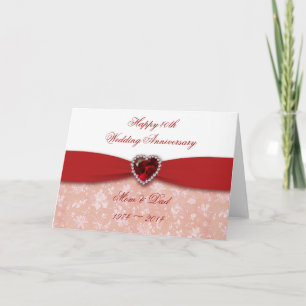 Tarjeta Diseño de Aniversario de Bodas de Damasco 40