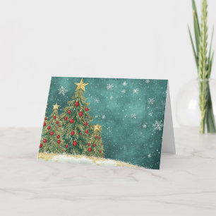 Tarjeta Diseño de árbol de navidad de Relieve metalizado d