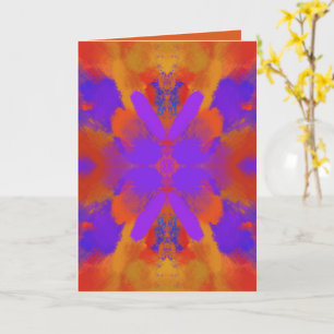Tarjeta Diseño de Arte Gráfico Abstracto Naranja Púrpura y
