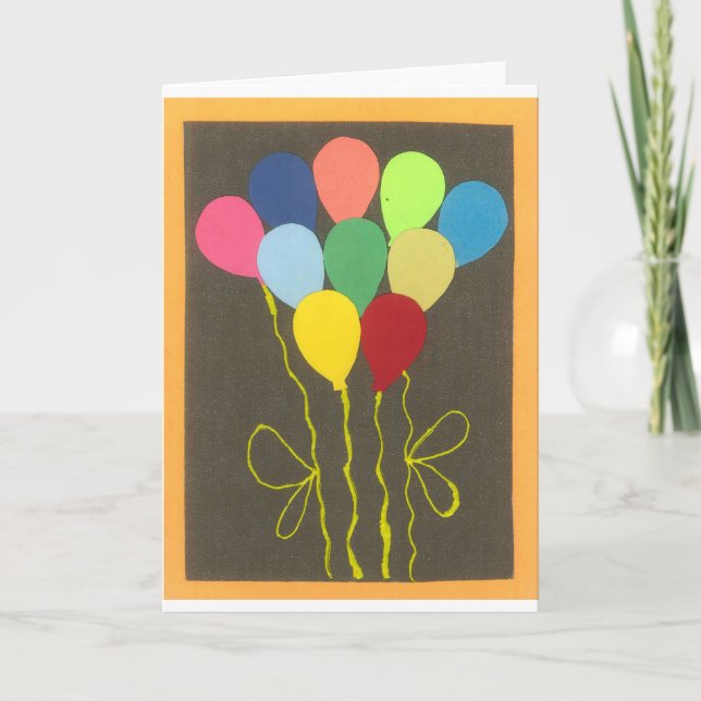Tarjeta Diseño de arte gráfico de los globos de cumpleaños (Anverso)