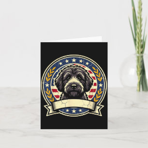 Tarjeta Diseño de arte retro de perro labradoodle negro vi