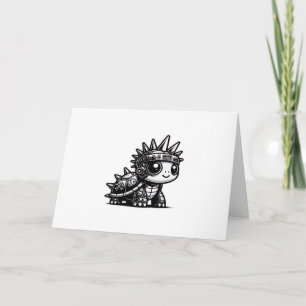 Tarjeta Diseño de Arte Vintage de Tortuga Cyborg Whimsigot