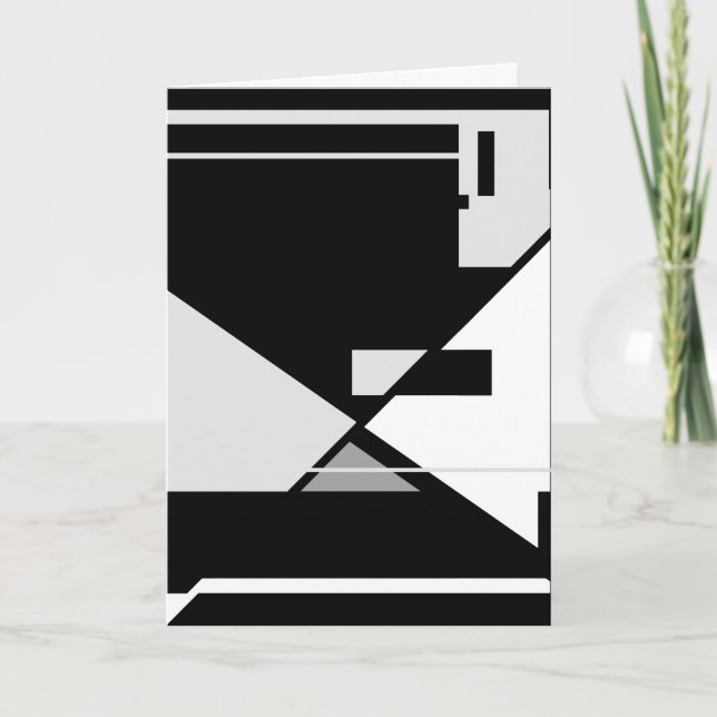 Tarjeta Diseño de aspecto MCM de Black White Gray Resumen  (Anverso)
