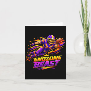 Tarjeta Diseño de atleta de acción de fútbol Endzone Beast