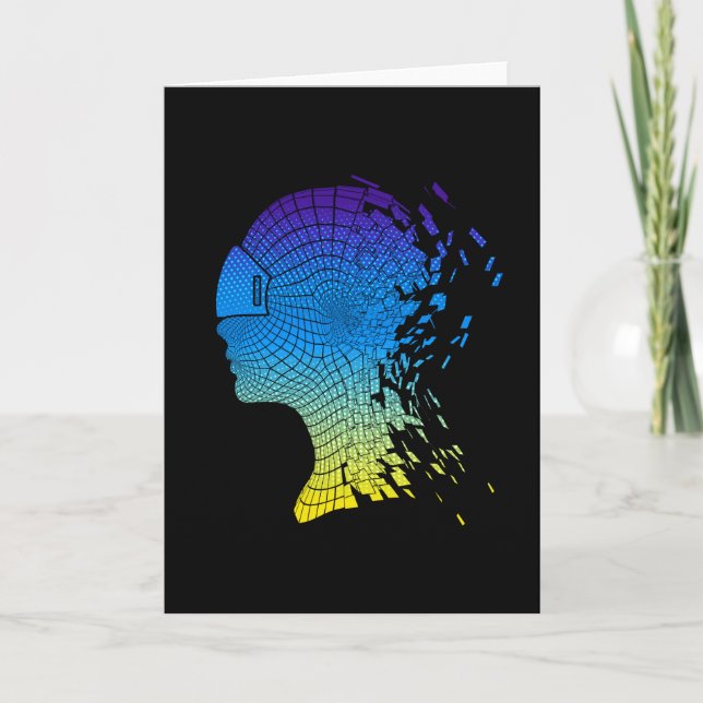 Tarjeta Diseño de audífonos de realidad virtual VR (Anverso)