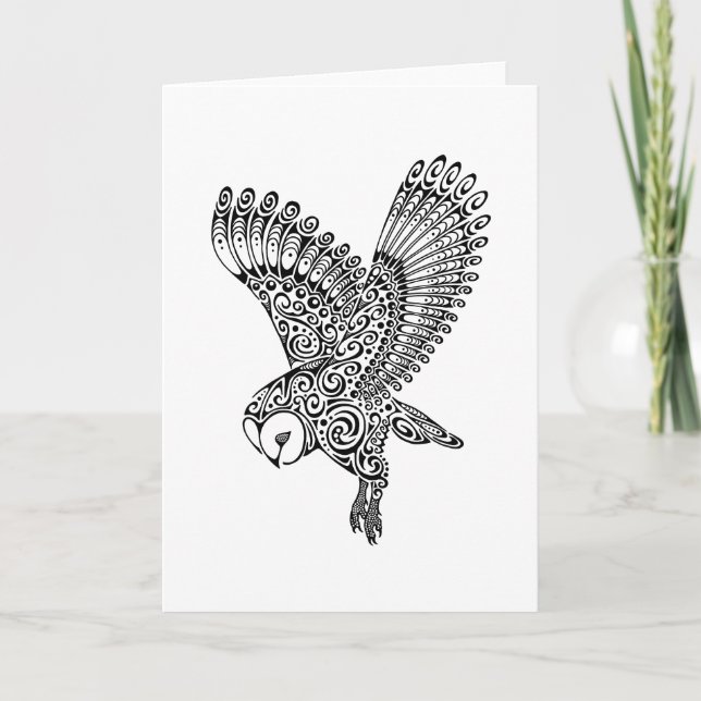 Tarjeta Diseño de aves de búho de Barn (Anverso)