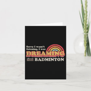 Tarjeta Diseño de Badminton, no estaba escuchando, soñando
