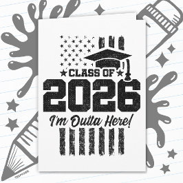 Tarjeta Diseño de bandera angustiado para la graduación de