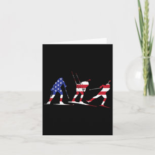 Tarjeta Diseño De Bandera De Biatlón Estadounidense Para D