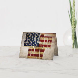 Tarjeta Diseño de bandera vintage del Día de la Independen