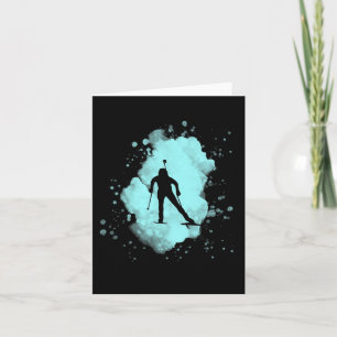 Tarjeta Diseño de biatlón de invierno para atletas