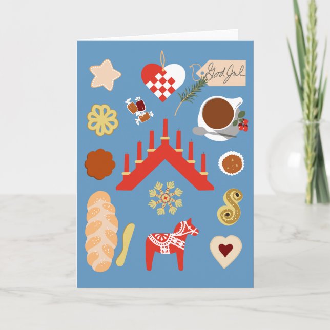 Tarjeta Diseño de bollería para Navidades escandinavos/sue (Anverso)