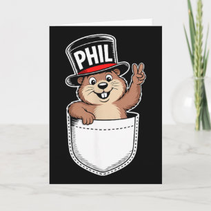 Tarjeta Diseño de bolsillo del día de la marmota lindo de 