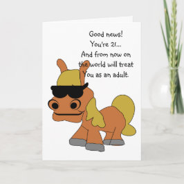 Tarjeta Diseño de caballos humorístico personalizado en cu