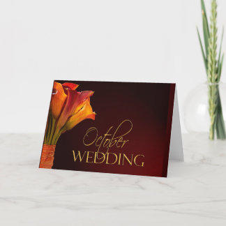 Tarjeta Diseño de calla lily boda en octubre
