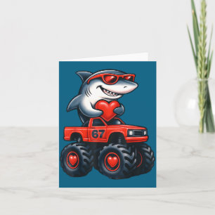 Tarjeta Diseño de camión de conducción de tiburones del dí