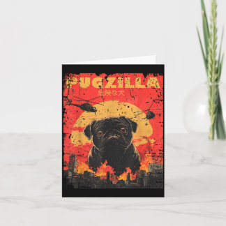 Tarjeta Diseño de camiseta Pugzilla para dueño de pug retr