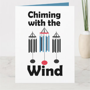 Tarjeta Diseño de Campanas de Viento que Repican con el Vi