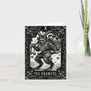 Tarjeta Diseño de carta de tarot de Krampus Temporada de N