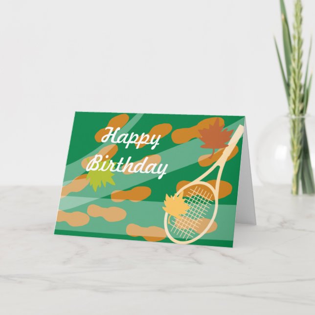 Tarjeta Diseño de cartas de cumpleaños de tenis (Anverso)