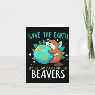 Tarjeta Diseño de castor salvar la Tierra - divertido anim