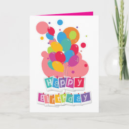 Tarjeta Diseño de Celebración Alegre - Feliz Cumpleaños