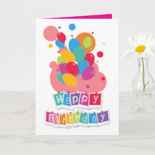 Tarjeta Diseño de Celebración Alegre - Feliz Cumpleaños