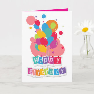 Tarjeta Diseño de Celebración Alegre - Feliz Cumpleaños