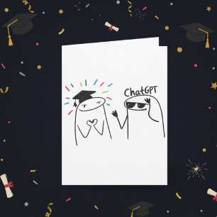 Tarjeta Diseño de celebración de doodle divertido de gradu