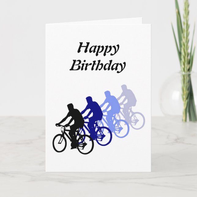 Tarjeta Diseño de ciclismo de cumpleaños feliz (Anverso)
