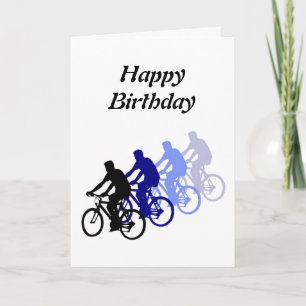 Tarjeta Diseño de ciclismo de cumpleaños feliz