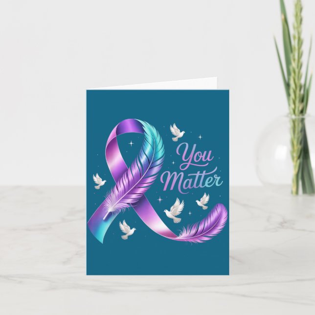Tarjeta Diseño de Cinta de Concientización sobre el Suicid (Anverso)