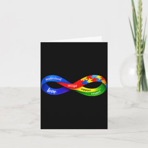 Tarjeta diseño de cinta de infinito de autismo neurodivers