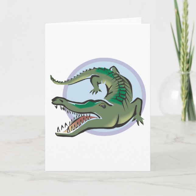 Tarjeta Diseño de círculo de cocodrilo/caimán (Anverso)