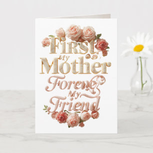Tarjeta Diseño de cita de madre e hija de lujo   Oro suave