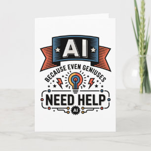 Tarjeta Diseño de cita de tecnología de humor genial de IA