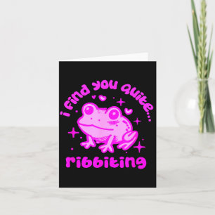 Tarjeta Diseño de cita para amantes de ranas con rana lind