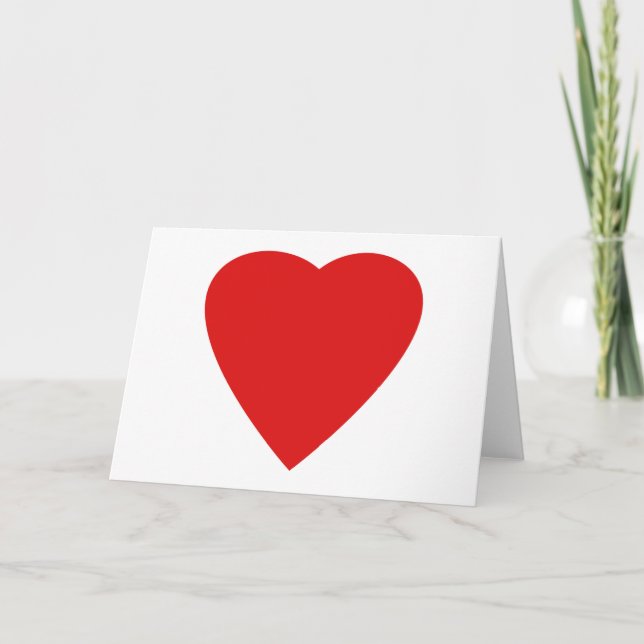 Tarjeta Diseño de corazón de amor rojo y blanco. (Anverso)