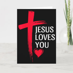 Tarjeta Diseño de corazón de cruz de amor cristiano Jesús