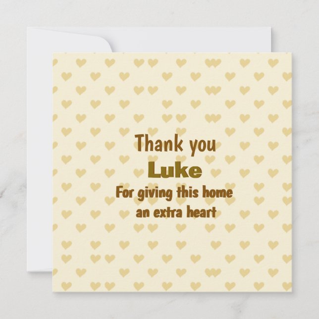 Tarjeta Diseño de corazón personalizado Gracias (Anverso)