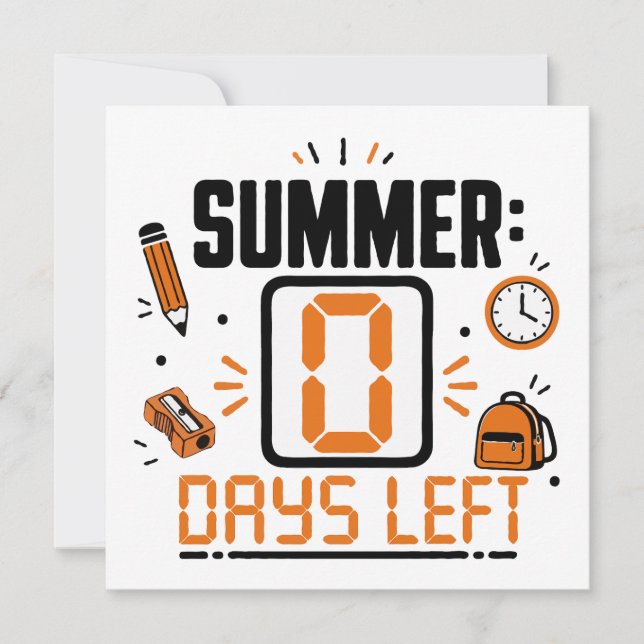 Tarjeta Diseño de cuenta regresiva para el último día de e (Anverso)