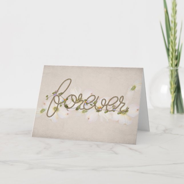 Tarjeta diseño de cuerda para texto para siempre para boda (Anverso)