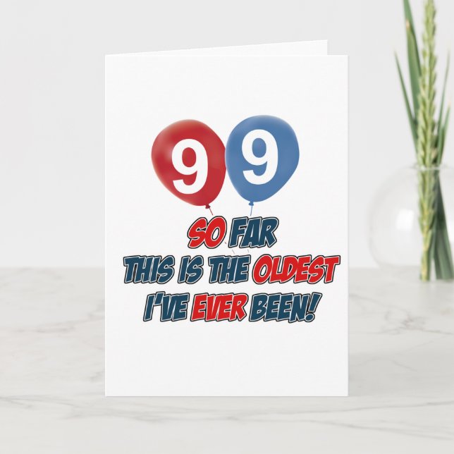 Tarjeta Diseño de cumpleaños 99 años (Anverso)