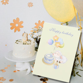 Tarjeta Diseño de cumpleaños de cordero pastel caprichoso 