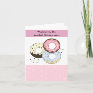 Tarjeta Diseño de Cumpleaños de Donut Pastel