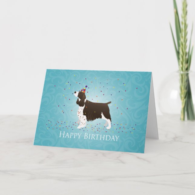 Tarjeta Diseño de cumpleaños de English Springer Spaniel (Anverso)