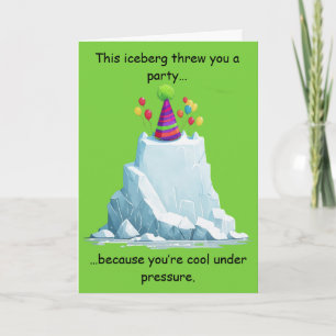 Tarjeta Diseño de cumpleaños de iceberg divertido con humo