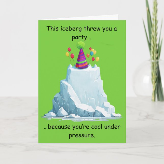 Tarjeta Diseño de cumpleaños de iceberg divertido con humo (Anverso)